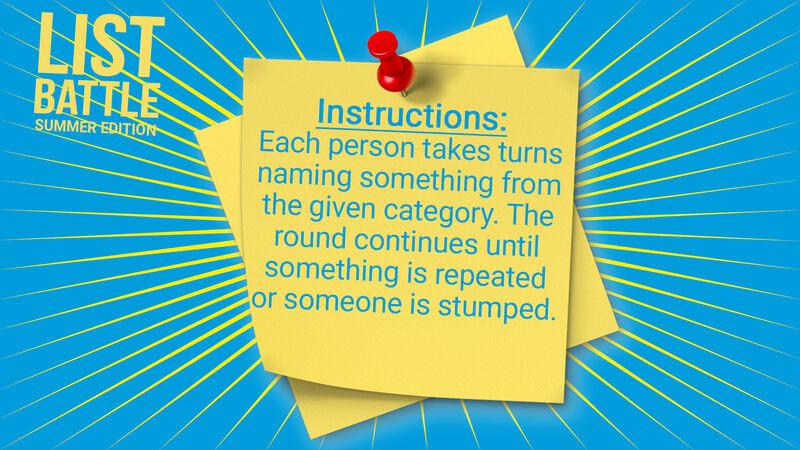 List Battle: Summer Edition